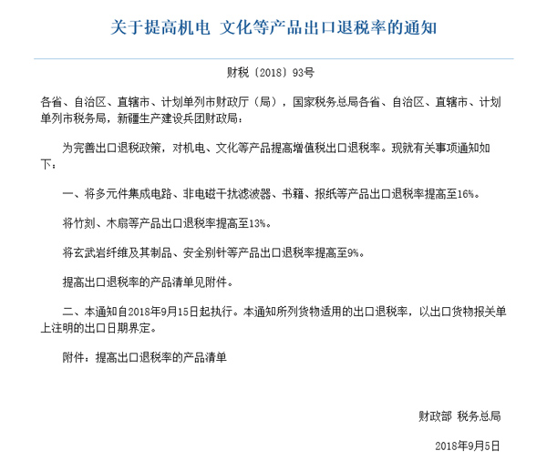 外贸企业的春天！397项商品出口退税率大幅提高！_国际货运_旭洲物流